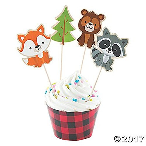 Fun Express Inc. Woodland Party Cupcake Wrappers & Picks - Makes 50 Treats