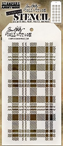 Stampers Anonymous THS097 Tim Holtz Layered Stencil 4.125"X8.5"-Plaid