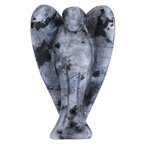 mookaitedecor Labradorite Guardian Angel Figurines,Crystals Gemstone Carved Mini Statue for Love,Peace & Healing 1.5 inch