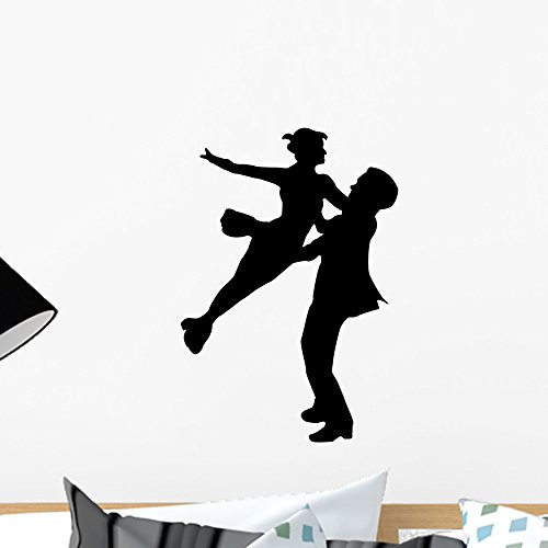 Wallmonkeys WM334022 Ballet Silhouette Couple Style 3-Black Peel and Stick Wall Decals (18 in H x 13 in W), Small