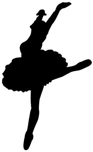 Wallmonkeys WM310879 Ballet Silhouette Style 7-Black Peel and Stick Wall Decals (30 in H x 18 in W), Medium-Large