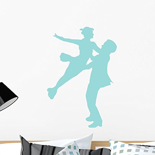 Wallmonkeys WM196137 Ballet Silhouette Couple Style 3-Light Blue Peel and Stick Wall Decals (24 in H x 17 in W), Medium