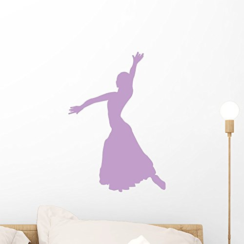 Wallmonkeys WM80241 Ballet Silhouette Style 5-Lavender Peel and Stick Wall Decals (18 in H x 13 in W), Small