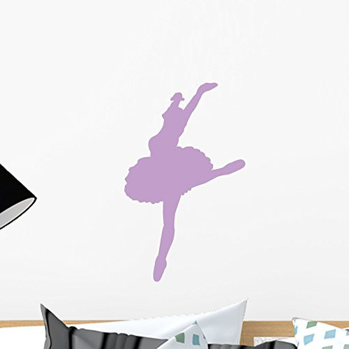 Wallmonkeys WM21398 Ballet Silhouette Style 7-Lavender Peel and Stick Wall Decals (18 in H x 11 in W), Small