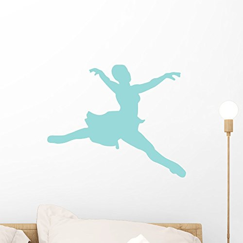 Wallmonkeys WM129941 Ballet Silhouette Style 13-Light Blue Peel and Stick Wall Decals (18 in W x 15 in H), Small
