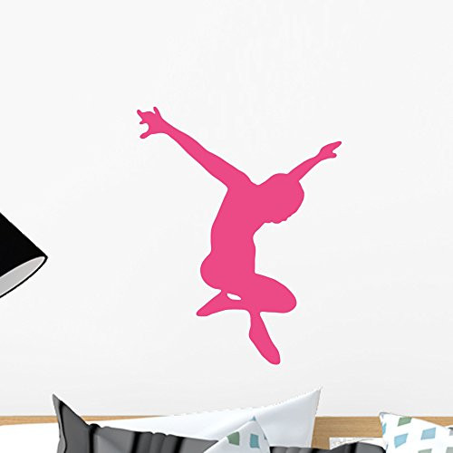 Wallmonkeys WM273684 Ballet Silhouette Style Hot Pink Peel and Stick Wall Decals (18 in H x 14 in W), Small