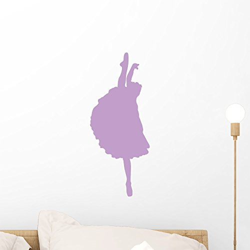 Wallmonkeys WM26417 Ballet Silhouette Style 16-Lavender Peel and Stick Wall Decals (18 in H x 8 in W), Small
