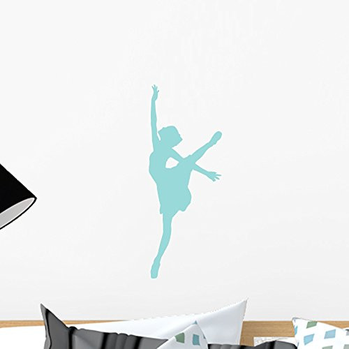 Wallmonkeys WM311807 Ballet Silhouette Style 17-Light Blue Peel and Stick Wall Decals (18 in H x 7 in W), Small