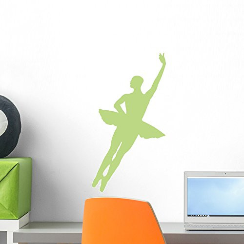 Wallmonkeys WM273573 Ballet Silhouette Style 19-Lime Green Peel and Stick Wall Decals (18 in H x 10 in W), Small