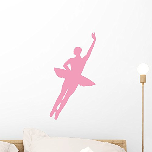 Wallmonkeys WM186859 Ballet Silhouette Style 19-Pink Peel and Stick Wall Decals (18 in H x 10 in W), Small
