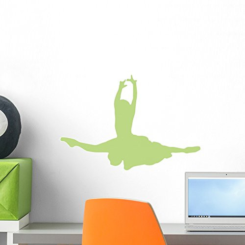 Wallmonkeys WM201241 Ballet Silhouette Style 22-Lime Green Peel and Stick Wall Decals (18 in W x 12 in H), Small