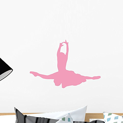 Wallmonkeys WM41569 Ballet Silhouette Style 22-Pink Peel and Stick Wall Decals (18 in W x 12 in H), Small