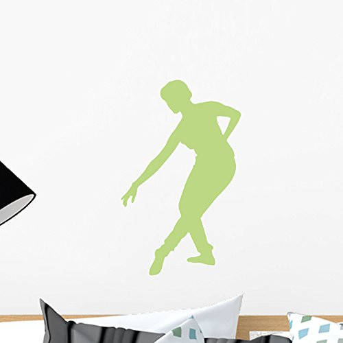 Wallmonkeys WM310312 Ballet Silhouette Style 24-Lime Green Peel and Stick Wall Decals (18 in H x 11 in W), Small