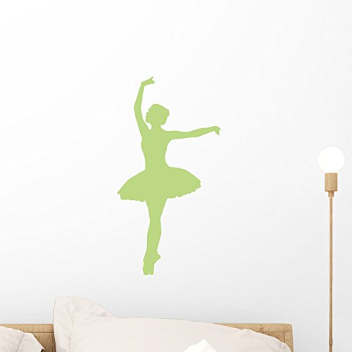 Wallmonkeys WM273142 Ballet Silhouette Style 27-Lime Green Peel and Stick Wall Decals (18 in H x 10 in W), Small