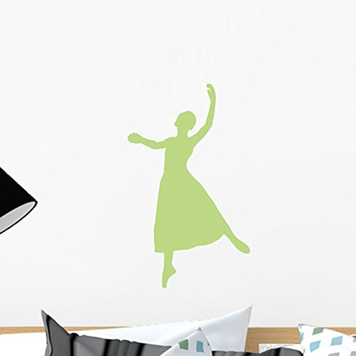Wallmonkeys WM248347 Ballet Silhouette Style 29-Lime Green Peel and Stick Wall Decals (18 in H x 11 in W), Small