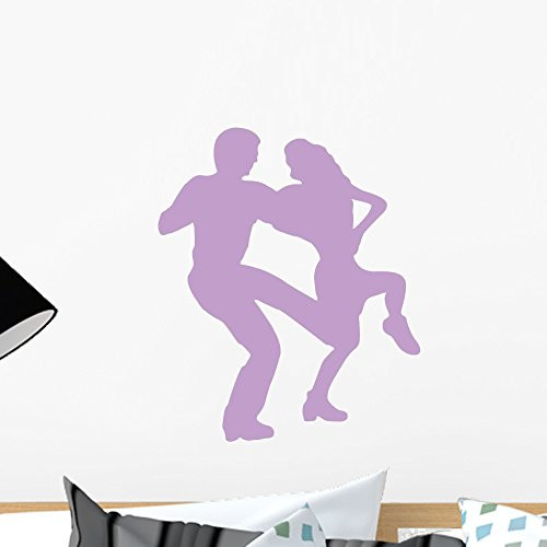 Wallmonkeys WM121792 Ballet Silhouette Couples Style 3-Lavender Peel and Stick Wall Decals (18 in H x 15 in W), Small