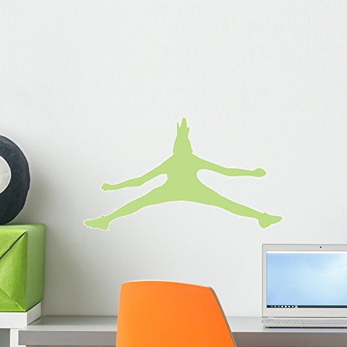 Wallmonkeys WM246017 Cheer Silhouette Style 5-Lime Green Peel and Stick Wall Decals (18 in W x 14 in H), Small