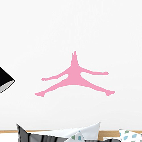 Wallmonkeys WM70360 Cheer Silhouette Style 5-Pink Peel and Stick Wall Decals (18 in W x 14 in H), Small