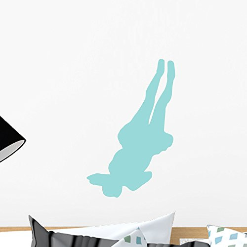 Wallmonkeys WM48965 Cheer Silhouette Style 6-Light Blue Peel and Stick Wall Decals (18 in H x 12 in W), Small