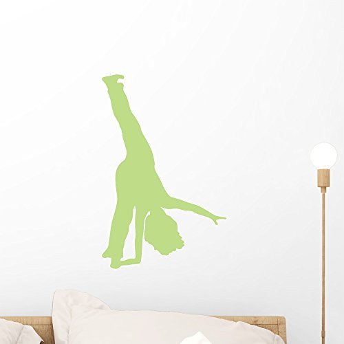 Wallmonkeys WM334682 Cheer Silhouette Style 13-Lime Green Peel and Stick Wall Decals (18 in H x 12 in W), Small