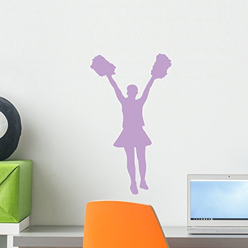 Wallmonkeys WM142108 Cheer Silhouette Style 15-Lavender Peel and Stick Wall Decals (18 in H x 11 in W), Small
