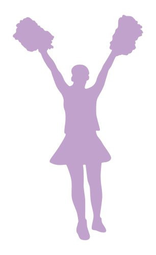 Wallmonkeys WM142108 Cheer Silhouette Style 15-Lavender Peel and Stick Wall Decals (30 in H x 18 in W), Medium-Large