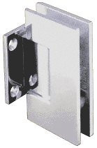 CRL Geneva Series Satin Chrome Wall Mount Short Back Plate Hinge (5 Degree Pre-Set Model)