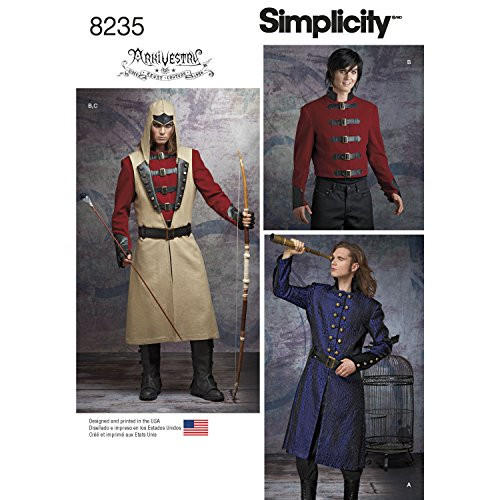 Simplicity Creative Patterns Simplicity 8235 Men's Cosplay Costume Pattern, Size: BB (46-48-50-52)