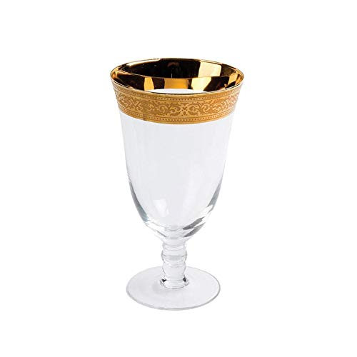 Magnificence Wide Gold Rim Water Goblet- 17oz- Set of 4