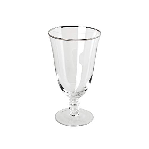 Thin Silver Rim Water Goblet- 17oz- Set of 4 Thin Silver Rim Water Goblet- 17oz- Set of 4