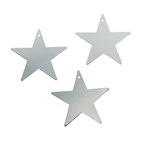 Fun Express Silver Star Cardboard 12 Inch Cutout - 12 Pieces