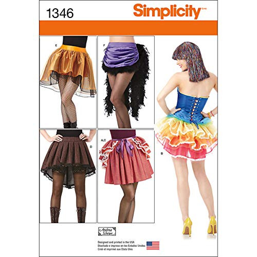 Simplicity Creative Patterns 1346 Misses' Costume Skirts and Bustles Sewing Patterns, Size H5 (6-8-10-12-14)