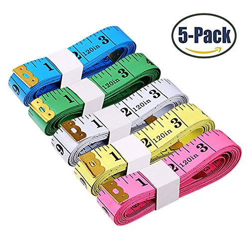 5Pack Tape Measure 300cm/120 Inch Double-scale Soft Tape Measuring Body Weight Loss Medical Body Measurement Sewing Tailor Cloth Ruler Dressmaker Flexible Ruler Tape Measure Colorful 5Pack Tape Measure 300cm/120 Inch Double-scale Soft Tape Measuring Body Weight Loss Medical Body Measurement Sewing Tailor Cloth Ruler Dressmaker Flexible Ruler Tape Measure Colorful