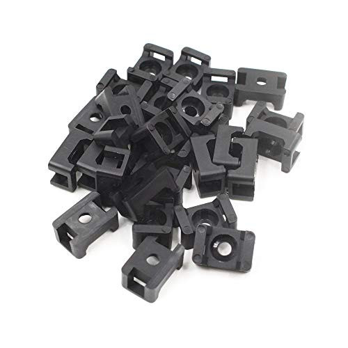 EMeskymall Black 120 Pcs 5mm Width Cable Tie Saddle Type Mount Wire Buddle Holder