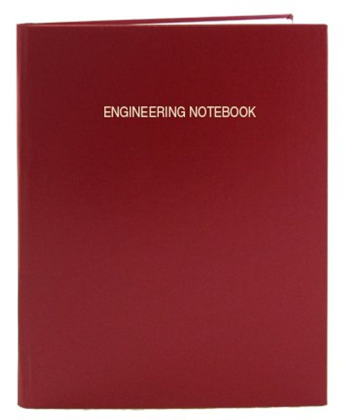 BookFactory Red Engineering Notebook/Graph Paper Notebook - 168 Pages (.25" Lab Grid Format), 8 7/8" x 11 1/4", Red Cover, Smyth Sewn Hardbound (LIRPE