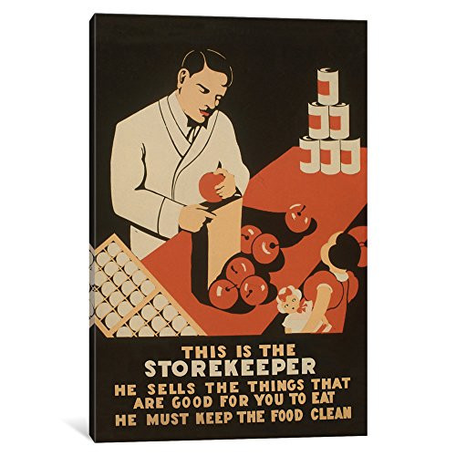 iCanvasART iCanvas The Storekeeper Gallery Wrapped Canvas Art Print by Library of Congress, 12" x 8"