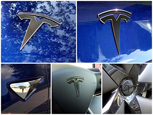 EV Wraps Tesla Model 3 Logo Decal Bundle (Satin Black)
