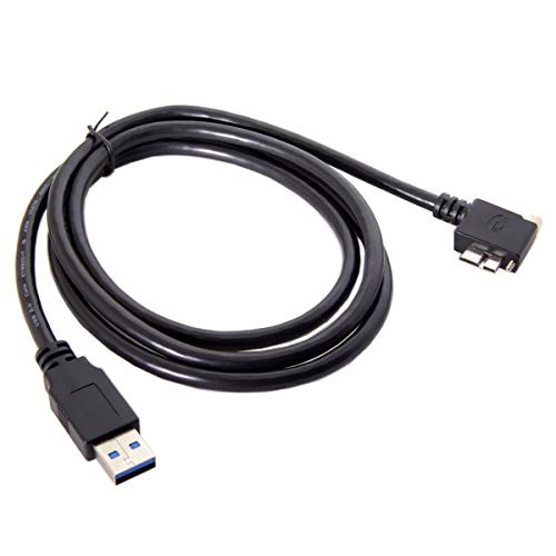 JSER 1.2m 90 Degree Up Angled Micro USB Screw Mount to 3.0 Data Cable for Industrial Camera
