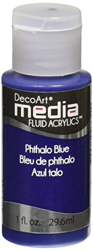 Deco Art Media Fluid Acrylic Paint, 1-Ounce, Phthalo Blue