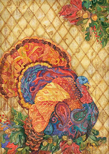 Toland Home Garden 1112233 Boho Turkey 12.5 x 18 Inch Decorative, Fall Harvest Thanksgiving Garden Flag