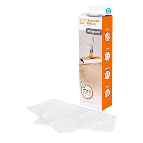 Casabella Flex-O Sweeper Semi Disposable Cloths (10-Pack), Refill, White