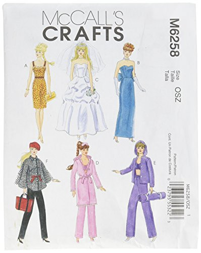 McCall's Patterns M6258 Fashion Clothes For 11-Inch Doll, One Size Only