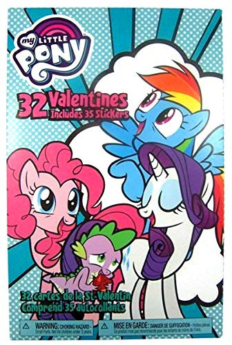 My Little Pony Box of 32 Valentine's Cards with 35 Stickers