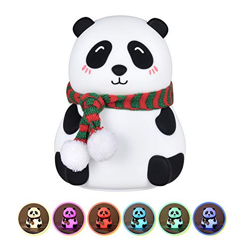 Ipalmay Night Lights for Kids, USB Rechargeable Lamps, 7-Color Silicone Smiling Eyes Panda Nursery Lights for Breastfeeding, Panda Ipalmay Night Lights for Kids, USB Rechargeable Lamps, 7-Color Silicone Smiling Eyes Panda Nursery Lights for Breastfeeding, Panda