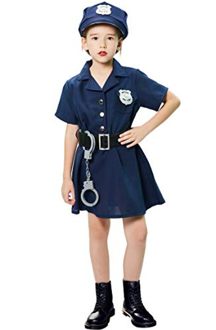 B Bascolor Police Officer Costume for Girls Cop Costume Kids Cop Cutie Dress for Girls Pretend Role Play Halloween Costumes (7-8 Years) Navy B Bascolor Police Officer Costume for Girls Cop Costume Kids Cop Cutie Dress for Girls Pretend Role Play Halloween Costumes (7-8 Years) Navy