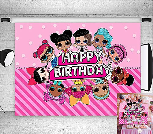 Sweet Pink Cartoon Baby Girl Dolls Toy Photography Backdrop Vinyl 7x5ft Polka Dots Stripe Photo Background Princess Happy Birthday Party Banner Decora Sweet Pink Cartoon Baby Girl Dolls Toy Photography Backdrop Vinyl 7x5ft Polka Dots Stripe Photo Background Princess Happy Birthday Party Banner Decora
