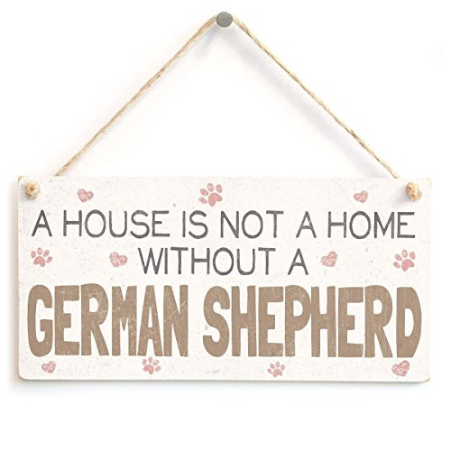 Meijiafei A House is Not A Home Without A German Shepherd - Dog PVC Sign/Plaque 10"x5"