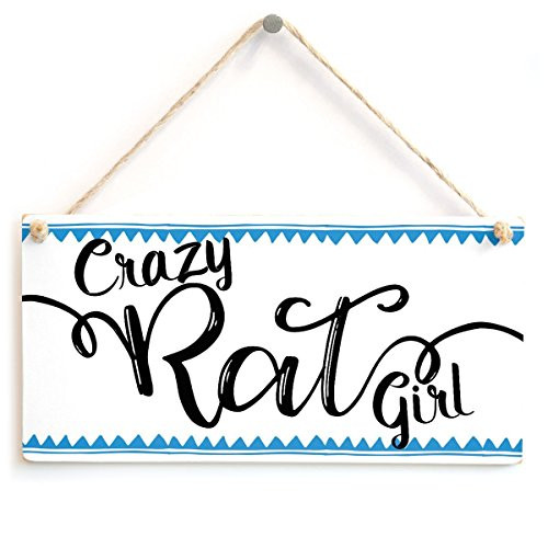 Meijiafei Crazy Rat Girl - A Great Small Rat Lover Gift Idea for Women Gift Sign 10"x5" Meijiafei Crazy Rat Girl - A Great Small Rat Lover Gift Idea for Women Gift Sign 10"x5"