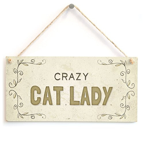 Meijiafei Crazy Cat Lady - Funny Cat Lover Gift Home Accessory Gift Sign 10"x5" Meijiafei Crazy Cat Lady - Funny Cat Lover Gift Home Accessory Gift Sign 10"x5"