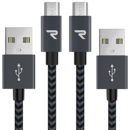 Micro USB Cable 10ft [2 Pack], RAMPOW Extra Long Charging Cord, QC 3.0 Fast Charge & Sync USB Cable, Braided Android Charger Cable for Samsung Galaxy